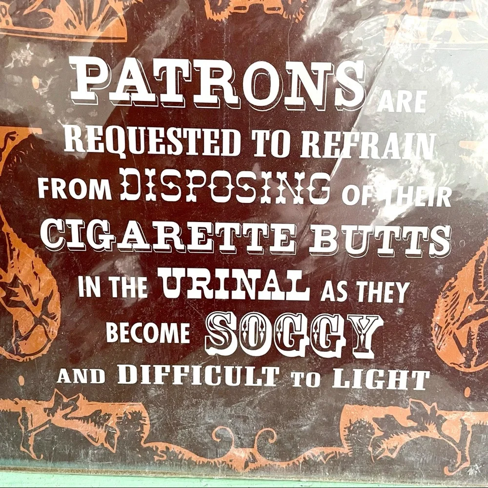 NEW Patrons Metal Sign